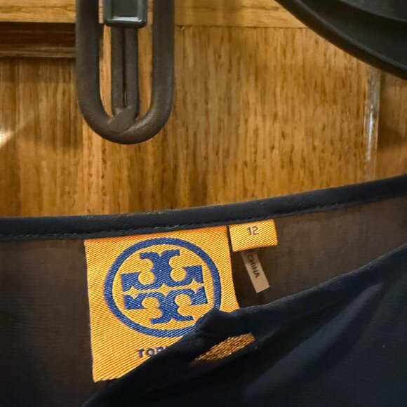 Tory Burch "Margarete" Black Tunic-Style Blouse with Camisole, SZ 12 - Picture 6 of 7